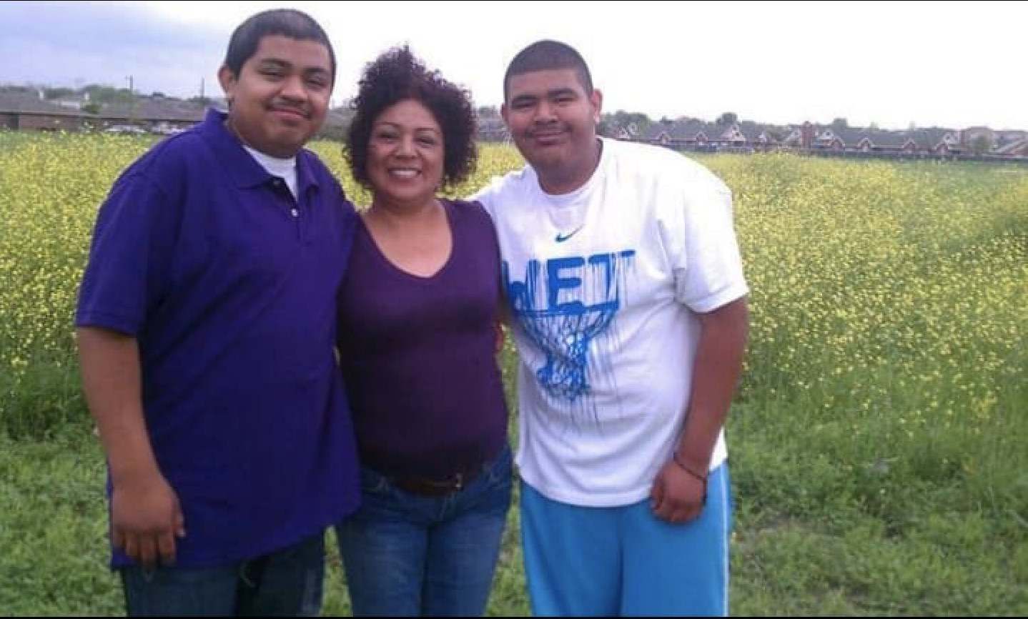 Guillermina and her two sons in 2007. Jose, 11 (left) and David, 15 (right).